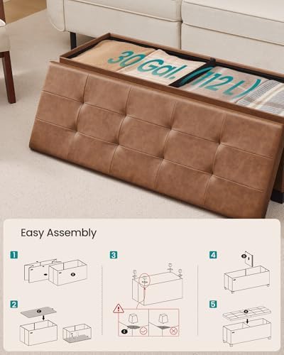 SONGMICS Storage Ottoman Bench with Legs, Flipping Lid, 43.3 Inches - Image 6