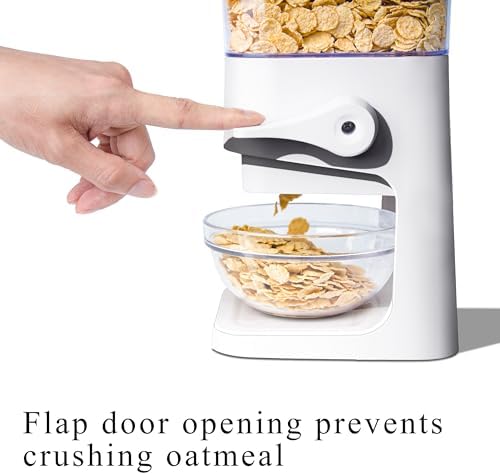 Cereal Dispenser Countertop, 5L Cereal Containers Storage Dispenser for Pantry, Large Dry Food Cereal Dispenser, Not Easy to Crush Cereal, Can Hold Oatmeal, Candy, Snack, Grain, Pet Food (White, 3Pc) - Image 3