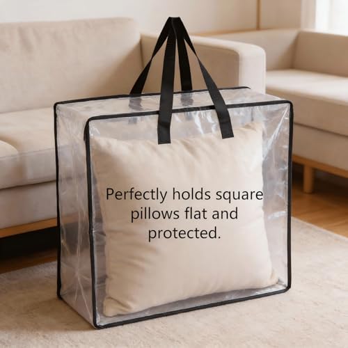 Heavy-Duty Clear Wreath Storage Bag & Sturdy Moving Box Alternative – 26 Inch Large Capacity Container with Zipper for Christmas Decorations, Seasonal Wreaths, Clothes, Bedding,Gift (6-Pack) - Image 4