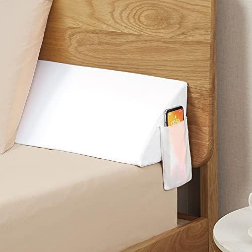 Vekkia Bed Wedge Pillow for Headboard Gap,Bed Gap Filler 0-5.5"-White King by Vekkia