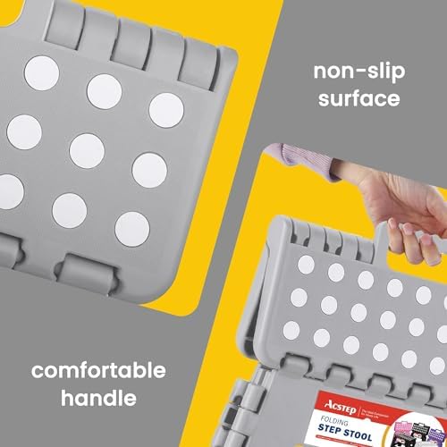 ACSTEP 12 Pack 11 Inch Folding Step Stool, Sturdy Plastic Foldable Step Stool for Kids & Adults, Non Slip Lightweight Collapsible Foot Stools Holds 300 lbs, Ideal for Kitchen, Bathroom, Outdoor, Gray - Image 3