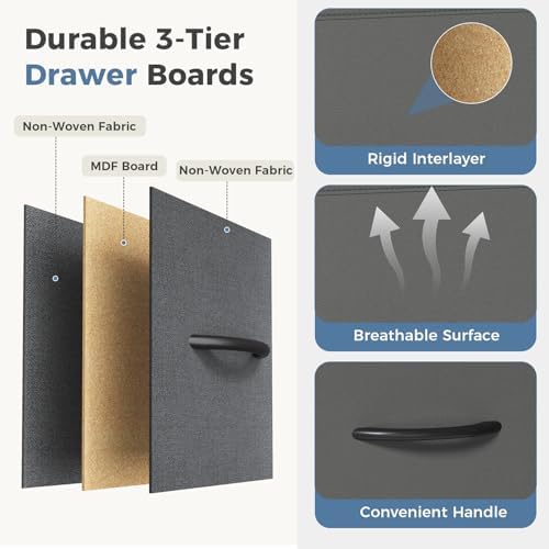 DUMOS Dresser for Bedroom, 5 Drawer Small Fabric Closet Dresser - Image 6