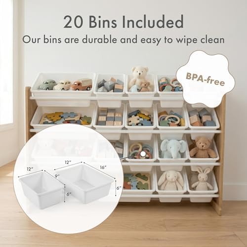 Humble Crew Kids Toy Organizer with 20 Bins, 4 Tier Storage for Playroom - Image 3