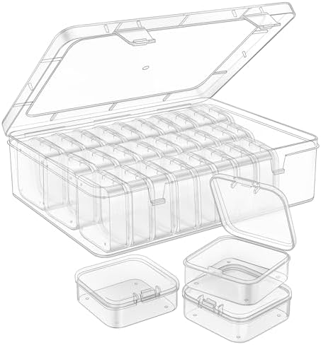 Mathtoxyz Bead Organizer Box, 90Pcs Small Bead Organizers and Storage Plastic Cases Mini Clear Bead Storage Containers Boxes with Hinged Lid and Rectangle for Bracelet Making DIY Jewelry Craft Nail by MathtoxyzCreateaBetterLife