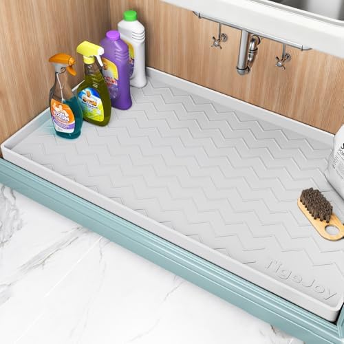 TigeJoy Under Sink Mats for Kitchen Waterproof 28" x 19", Cabinet Liner by TigeJoy