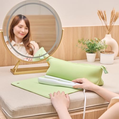 BAREFOOT CARIBOU Hair Tools Travel Bag and Heat Resistant Mat (Apple Green) - Image 4