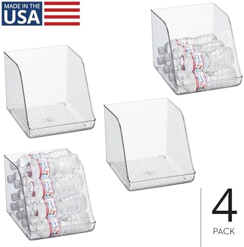 iDesign Plastic Water Bottle Organizer for Fridge, Clear, 4-Pack - Image 2