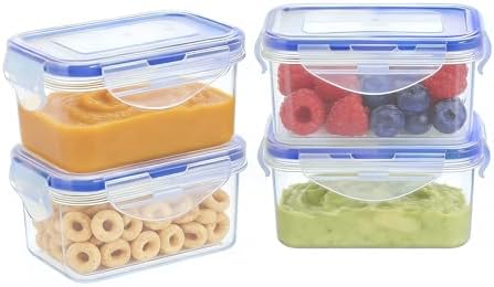 KIGI Small Food Storage Containers, BPA-Free Plastic, 4 Pack (0.75 Cup) by KIGI