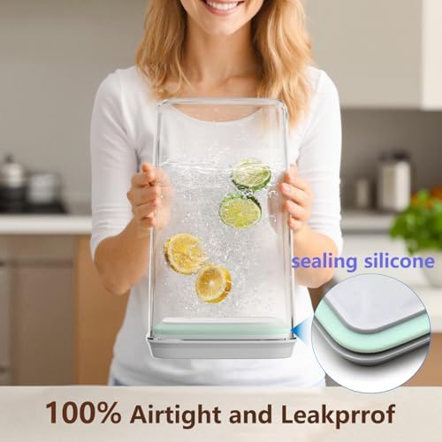 Large Pop Airtight Food Storage Containers Set with Lids 4.2Qt/4L Food Containers with Scoop, Kitchen Pantry Organization and Storage, BPA Free Stackable Cereal Container (4 * 4.2Qt) - Image 4