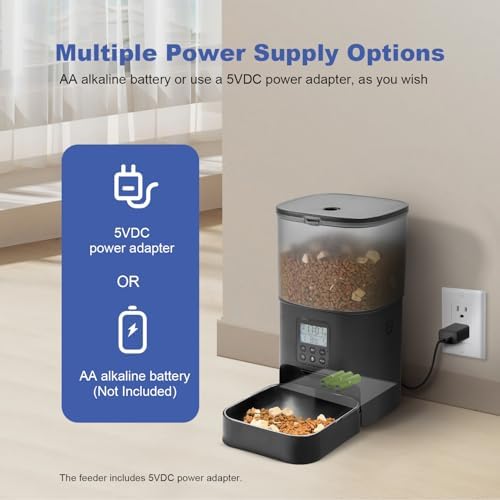 ANDOLL HOME Automatic Cat Feeder,4L Timed Cat＆Dog Dry Food Dispenser - Image 3