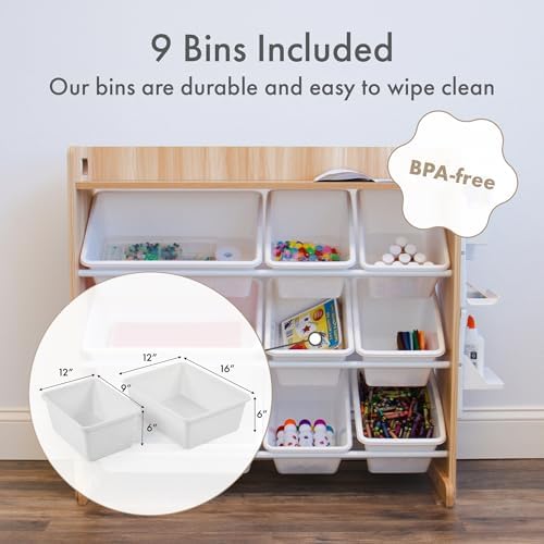 Humble Crew Kids Toy Organizer with Display Shelf, 9 Bins, 3 Tier Storage - Image 4