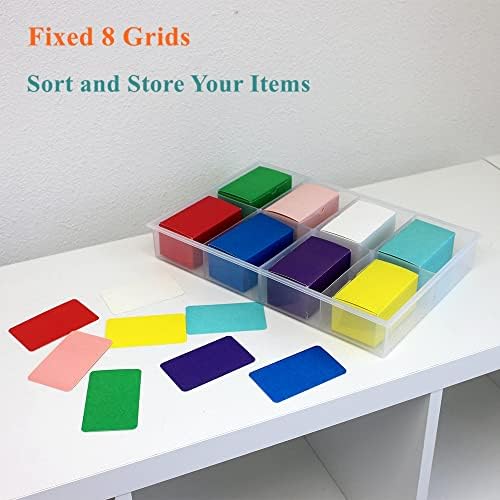 2 Pack Fixed 8 Grids Clear Plastic Organizer Sorting Tray - Image 3