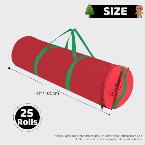 Christmas Wrapping Paper Organizer Storage 41", 600D Oxford Waterproof - Image 2