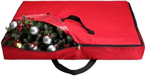 Oudain Pop up Christmas Tree Storage Bag Large, 34 x 34 x 4.7 Inch, Red by Oudain