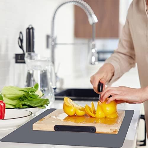 emolife Extra Thick Silicone Mats for Kitchen Counter, 23.6"x15.7", Grey - Image 3