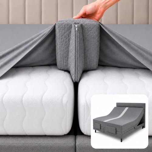 3-in-1 Split King Gap Filler for Adjustable Bed, Gray, 79"x79" by EPHEDORA