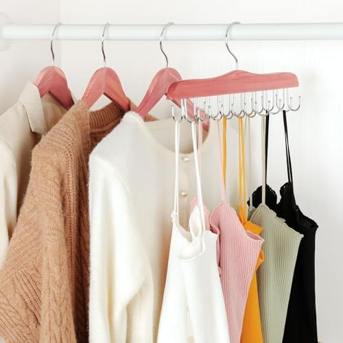 TOPIA HANGER Bra Hangers for Closet Organizer, Cedar Wooden Hangers with 20 Hooks, 2 Packs Hold Up to 80 Bras, Tank Top Hanger Space Saving, Belt Hanger-CT58U - Image 7