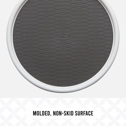 Copco Basics Non-Skid Pantry Cabinet Lazy Susan Turntable, 12-Inch, White/Gray, 1 Count (Pack of 2) - Image 4
