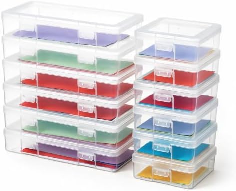 novelinks Clear Pencil Box and Small Plastic Storage Containers with Lids by novelinks