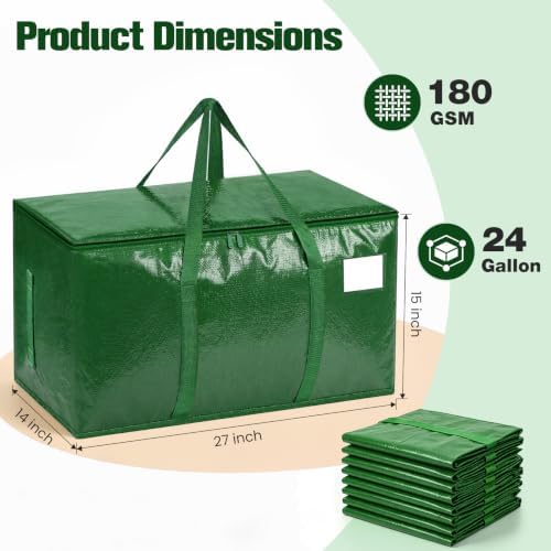 8 Pack Heavy Duty Waterproof Moving Bags, Foldable Totes - Image 2