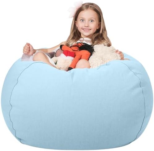 WEKAPO Stuffed Animal Storage Bean Bag Chair Cover for Kids by Wekapo