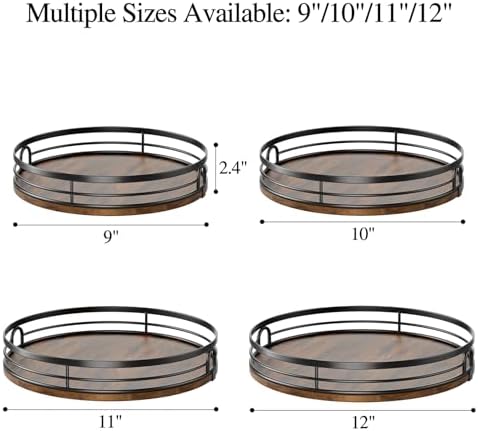 LAMU 12'' Lazy Susan Turntable Organizer for Cabinet, Round Wood Lazy Susan for Table Top, Countertop, Kitchen, Pantry, Spice, Bathroom Vanity, Decor - Image 6