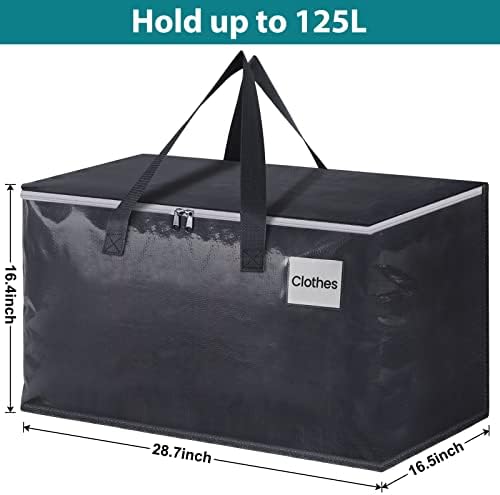 Fabspace Heavy Duty Moving Bags, 125L Collapsible Storage Totes, 10-Pack - Image 2