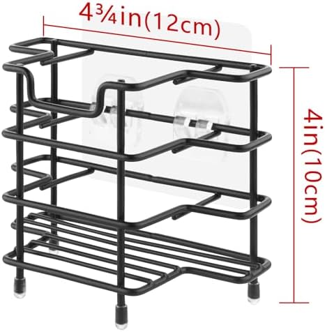 Linkidea Toothbrush Holder for Shower, Stainless Steel Brush Stand, Countertop/Wall Mount 3 Slots Organizer Compatible with Colgate Extra Clean, Oral-B CrossAction Manual Toothbrush (Black) - Image 3