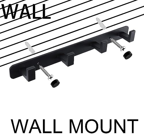 Coat Rack, Heavy Duty Stainless Steel 4 Tri Coat Hook Hanger, Wall Mounted Storage Wall Hooks, Rustic Clothes Hook/Key Hook Rail for Bathroom Kitchen Entryway(4 Hook Black) - Image 6