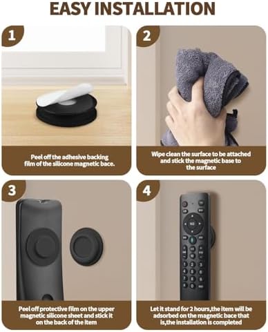 6 Pack Magnetic Remote Control Holder, Silicone, Self-Adhesive No-Drill - Image 6