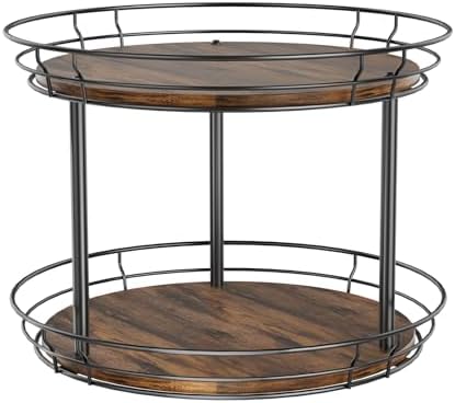 LAMU 2 Tier Lazy Susan Turntable Rotating Spice Rack Organizer for Cabinet by YourHome-OrganizationHelper