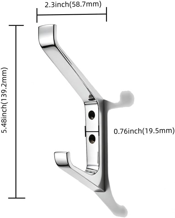 khtumeware 3 Pack 5-3/4 inch zinc Alloy Polished Chrome Coat Hooks Modern and Simple Design Bathroom, mudroom Hook, Kitchen Towel Hook, Bedroom Coat and hat Hook, Towel Robe Hooks - Image 2