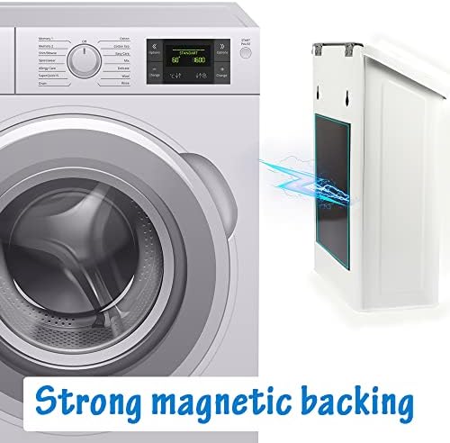Picowe Magnetic Laundry Storage, Large Metal Lint Holder Bin with Lid for Laundry Room, Space-Saving Trash Container Hanging on Dryer, Washer or Wall Mount Trash Bin (White) - Image 7