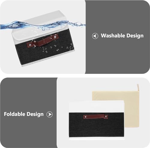 ANMINY Fabric Storage Box Bins with Lids, Black White, 10"x8"x7" - Image 3