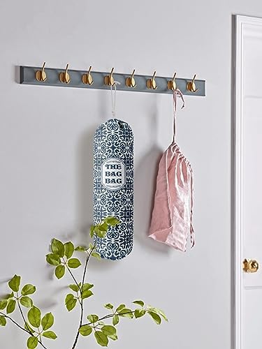 HiLus Bag Holder, Blue Fabric Grocery Bags Holder Organizer, Wall Mount Plastic Bags Storage Container Dispenser, Kitchen Storage & Organization Product Accessories - Image 5