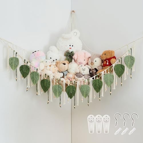 Pretty Jolly Stuffed Animal Hammock with Leaf Beads and Tassels by PrettyJolly