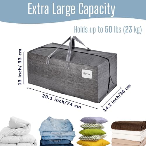 VENO 8 Pack Heavy Duty Moving Bags with Backpack Straps, Zippers & Handles, Extra Large Packing Bags for College Dorm Essentials, Moving Supplies Alternative to Cardboard Moving Boxes - Image 2