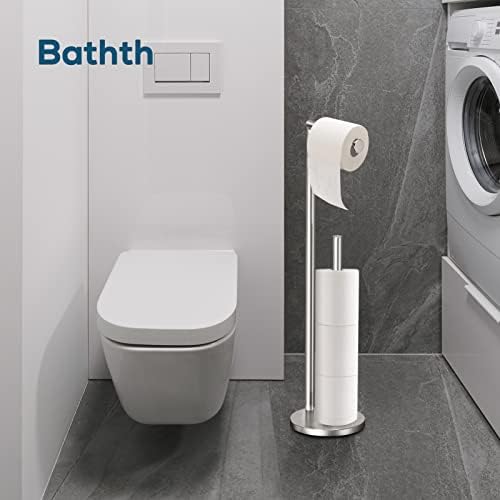 Toilet Paper Holder Stand, Brushed Nickel Toilet Paper Holder Free Standing - Image 6