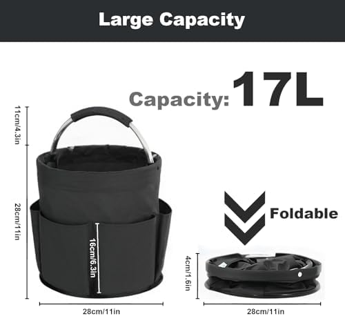 Cleaning Caddy with Handle, Cleaning Supplies Organizer Collapsible Bucket - Image 4