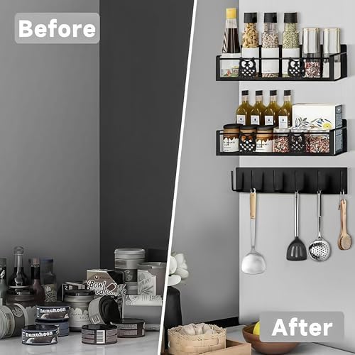 Magnetic Spice Rack for Refrigerator,Space Saving Kitchen Organizer Shelf - Image 5
