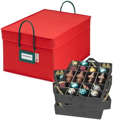 HOLDN’ STORAGE Christmas Ornament Storage Container Box with Dividers – Convenient Durable 4 Individual Removable Trays Fits Up to 96-3” Ornaments. - Image 6