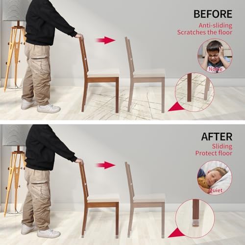 8PCS Small Rectangular Chair Leg Floor Protectors with Felt Pads, Clear - Image 5
