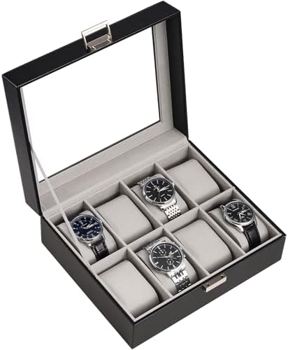 ProCase Watch Box, 8 Slot Mens Watch Display Case, Black by ProCase