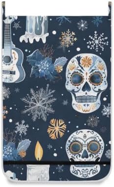 Hanging Laundry Hamper Bag Over the Door Wall Large Dirty Clothes Hamper with Stainless Steel Hooks 29.5X20inch Cute Skull Halloween 2Pack - Image 2