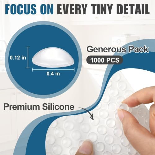 FATLODA 1000PCS Cabinet Bumpers, Clear Rubber Bumpers Self Adhesive - Image 2