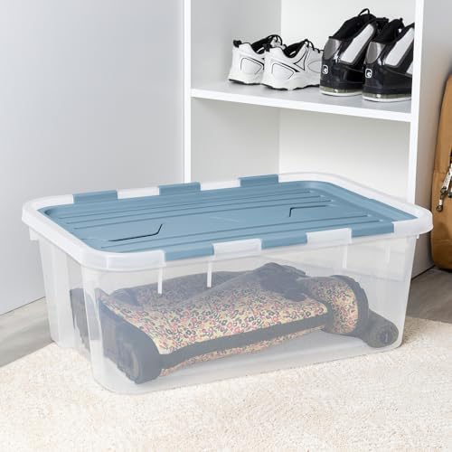 Sterilite Hinged Lid Storage Box, Plastic Container, 40 Quart, 6-Pack - Image 6