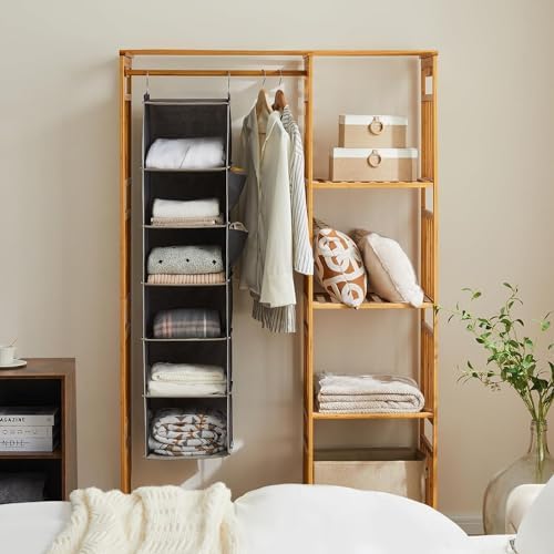 YOUDENOVA Hanging Closet Organizer and Storage, 6-Shelf, Grey - Image 2