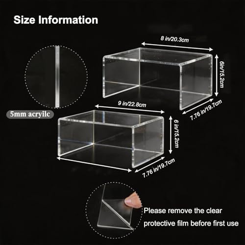 Acrylic Risers 8 & 9 Inch Clear Display Shelves Set 2 - Image 2