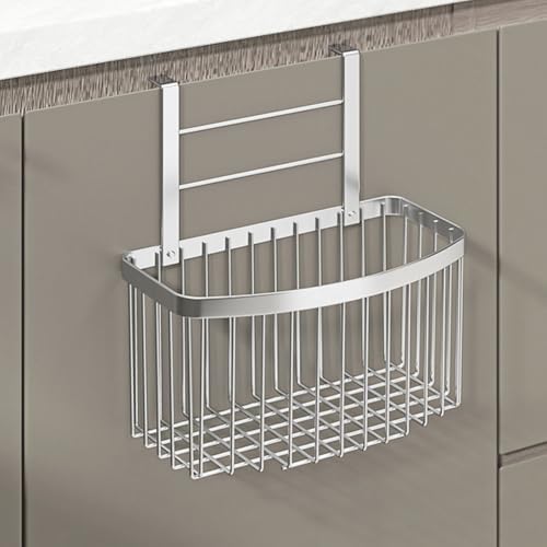304 stainless steel Storage Basket, Wall Mounted Kitchen Bathroom, Hanging Cabinet Door Storage Basket, no Drilling, Strong Bearing, Suitable for Home - Image 3