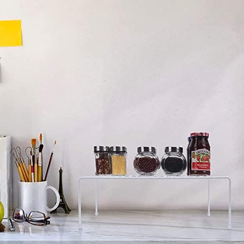 Large (16.1 x 10.2 Inch) Cabinet Storage Shelf Rack, Shelves，Kitchen Counter and Cabinet Shelf, Storage Rack Organizer for Kitchen, Fridge, Cabinet, Bathroom Cupboard (White, 4) - Image 2